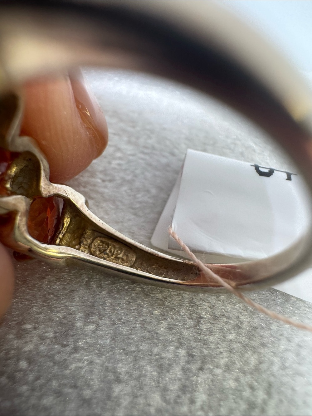 925 Sterling Silver Gold Plated Ring Size 6 | Elegant Minimalist Ring 3.5g - Picture 13 of 16